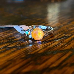 Iridescent Orange Stone Ring